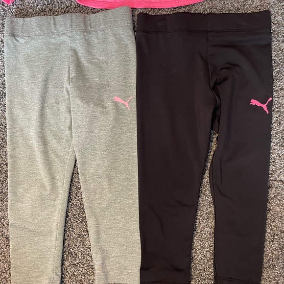 Puma Kids' Pink Top with Black and Gray Leggings Set - Picture 6 of 8